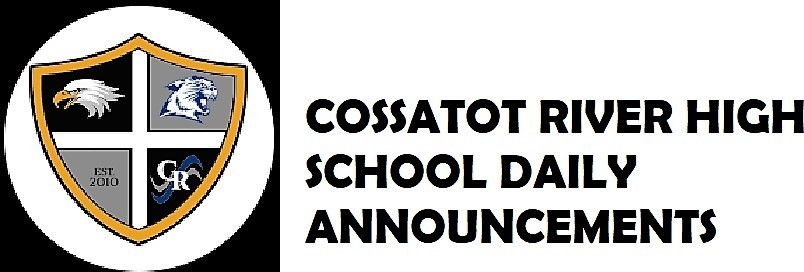 Cossatot River High School Daily Announcements 11/1/2018