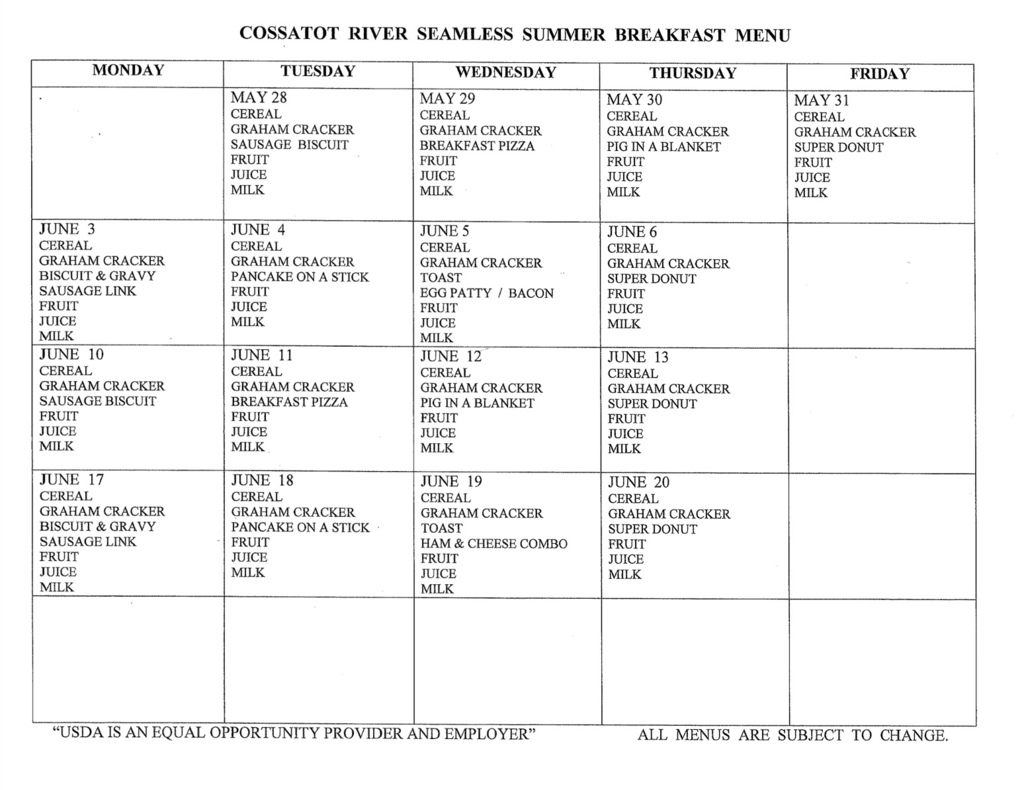 Breakfast and Lunch Menu